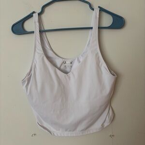 oalka white stretchy padded sports bra tank top🤍